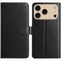Lambskin + TPU 8-Card Wallet Case with Stand for iPhone 17 Pro Max - Black