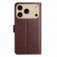 Lambskin + TPU 8-Card Wallet Case with Stand for iPhone 17 Pro Max - Brown