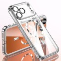 Plated TPU MagSafe-Compatible Case with Dust Plug & Camera Lens Film for iPhone 17 Pro Max - Silver