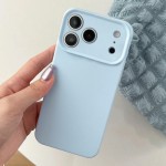Solid-Color Silicone Camera-Frame Case for iPhone 17 Pro Max - Blue