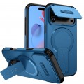 TPU + PC MagSafe-Compatible Case with Sliding Camera Cover and Stand for iPhone 17 Pro Max - Blue