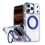 PC + TPU MagSafe-Compatible Case with 360° Rotating Ring Stand for iPhone 17 Pro Max - Blue
