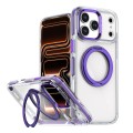 PC + TPU MagSafe-Compatible Case with 360° Rotating Ring Stand for iPhone 17 Pro Max - Purple