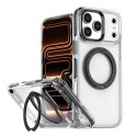 PC + TPU MagSafe-Compatible Case with 360° Rotating Ring Stand for iPhone 17 Pro Max - Black