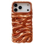 Rippled-Texture Electroplated TPU Full-Coverage Case for iPhone 17 Pro Max - Orange