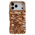 Rippled-Texture Electroplated TPU Full-Coverage Case for iPhone 17 Pro Max - Gold