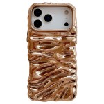 Rippled-Texture Electroplated TPU Full-Coverage Case for iPhone 17 Pro Max - Gold