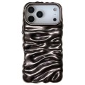 Rippled-Texture Electroplated TPU Full-Coverage Case for iPhone 17 Pro Max - Matte Black