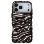 Rippled-Texture Electroplated TPU Full-Coverage Case for iPhone 17 Pro Max - Matte Black