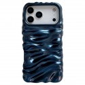 Rippled-Texture Electroplated TPU Full-Coverage Case for iPhone 17 Pro Max - Matte Blue