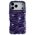 Rippled-Texture Electroplated TPU Full-Coverage Case for iPhone 17 Pro Max - Matte Purple