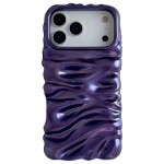 Rippled-Texture Electroplated TPU Full-Coverage Case for iPhone 17 Pro Max - Matte Purple