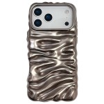 Rippled-Texture Electroplated TPU Full-Coverage Case for iPhone 17 Pro Max - Matte Brown