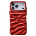 Rippled-Texture Electroplated TPU Full-Coverage Case for iPhone 17 Pro Max - Red