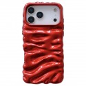 Rippled-Texture Electroplated TPU Full-Coverage Case for iPhone 17 Pro Max - Red