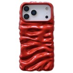 Rippled-Texture Electroplated TPU Full-Coverage Case for iPhone 17 Pro Max - Red