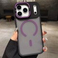 Soft-Touch Frosted MagSafe-Compatible Case with Metal Camera Frame Stand for iPhone 17 Pro Max - Purple