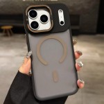 Soft-Touch Frosted MagSafe-Compatible Case with Metal Camera Frame Stand for iPhone 17 Pro Max - Desert Gold