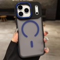 Soft-Touch Frosted MagSafe-Compatible Case with Metal Camera Frame Stand for iPhone 17 Pro Max - Dark Blue