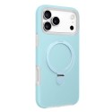 Liquid Silicone MagSafe-Compatible Case with Ring Stand for iPhone 17 Pro Max - Baby Blue