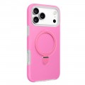 Liquid Silicone MagSafe-Compatible Case with Ring Stand for iPhone 17 Pro Max - Rose Pink