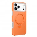 Liquid Silicone MagSafe-Compatible Case with Ring Stand for iPhone 17 Pro Max - Orange