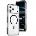 Clear Acrylic + TPU Hybrid Magnetic Case for iPhone 17 Pro Max - Black