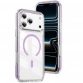 Clear Acrylic + TPU Hybrid Magnetic Case for iPhone 17 Pro Max - Purple