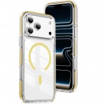 Clear Acrylic + TPU Hybrid Magnetic Case for iPhone 17 Pro Max - Yellow