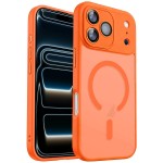 Soft-Touch Frosted PC + TPU Magnetic Case with Lens Film for iPhone 17 Pro Max - Orange