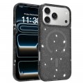 Clear Glitter PC + TPU Hybrid Magnetic Case for iPhone 17 Pro Max - Black