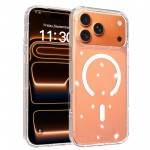 Clear Glitter PC + TPU Hybrid Magnetic Case for iPhone 17 Pro Max - Transparent