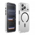 Frosted Clear PC + TPU Magnetic Shockproof Case for iPhone 17 Pro Max - Black