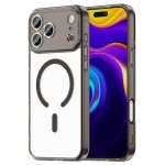 Clear PC + TPU Hybrid Shockproof MagSafe-Compatible Case with Air-Cushion Corners for iPhone 17 Pro Max - Transparent Black