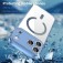 Clear PC + TPU Hybrid Shockproof MagSafe-Compatible Case with Air-Cushion Corners for iPhone 17 Pro Max - Transparent Blue