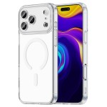 Clear PC + TPU Hybrid Shockproof MagSafe-Compatible Case with Air-Cushion Corners for iPhone 17 Pro Max - Transparent