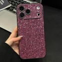 Acrylic Rhinestone Full-Coverage Case for iPhone 17 Pro Max - Dark Purple