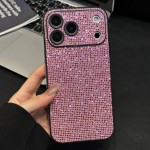 Acrylic Rhinestone Full-Coverage Case for iPhone 17 Pro Max - Pink