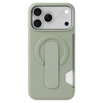 Soft-Touch PC + TPU Magnetic Card-Slot Case with Stand for iPhone 17 Pro Max - Green