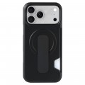 Soft-Touch PC + TPU Magnetic Card-Slot Case with Stand for iPhone 17 Pro Max - Black