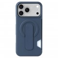 Soft-Touch PC + TPU Magnetic Card-Slot Case with Stand for iPhone 17 Pro Max - Blue