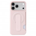 Soft-Touch PC + TPU Magnetic Card-Slot Case with Stand for iPhone 17 Pro Max - Pink