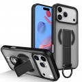 Soft-Touch Magnetic Shockproof Case with D-Ring Grip Stand for iPhone 17 Pro Max - Black