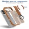 Soft-Touch Magnetic Shockproof Case with D-Ring Grip Stand for iPhone 17 Pro Max - Khaki