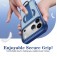 Soft-Touch Magnetic Shockproof Case with D-Ring Grip Stand for iPhone 17 Pro Max - Blue