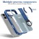 Soft-Touch Magnetic Shockproof Case with D-Ring Grip Stand for iPhone 17 Pro Max - Blue
