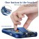Soft-Touch Magnetic Shockproof Case with D-Ring Grip Stand for iPhone 17 Pro Max - Blue