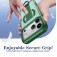 Soft-Touch Magnetic Shockproof Case with D-Ring Grip Stand for iPhone 17 Pro Max - Green