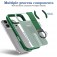 Soft-Touch Magnetic Shockproof Case with D-Ring Grip Stand for iPhone 17 Pro Max - Green