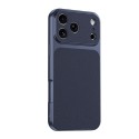 Soft-Touch PU Leather + TPU Shockproof Case for iPhone 17 Pro Max - Dark Blue